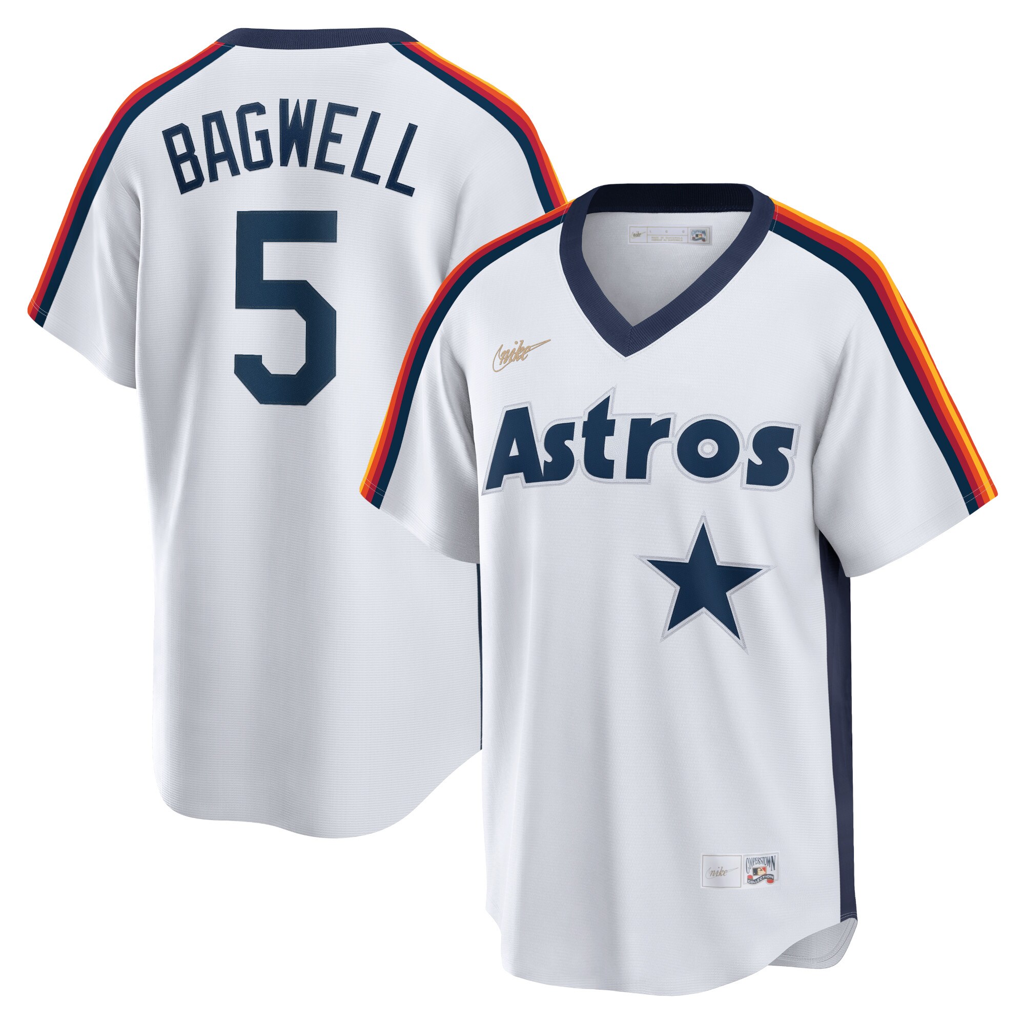 Men's Houston Astros Jeff Bagwell White Home Cooperstown Collection Logo Player Baseball Jersey 