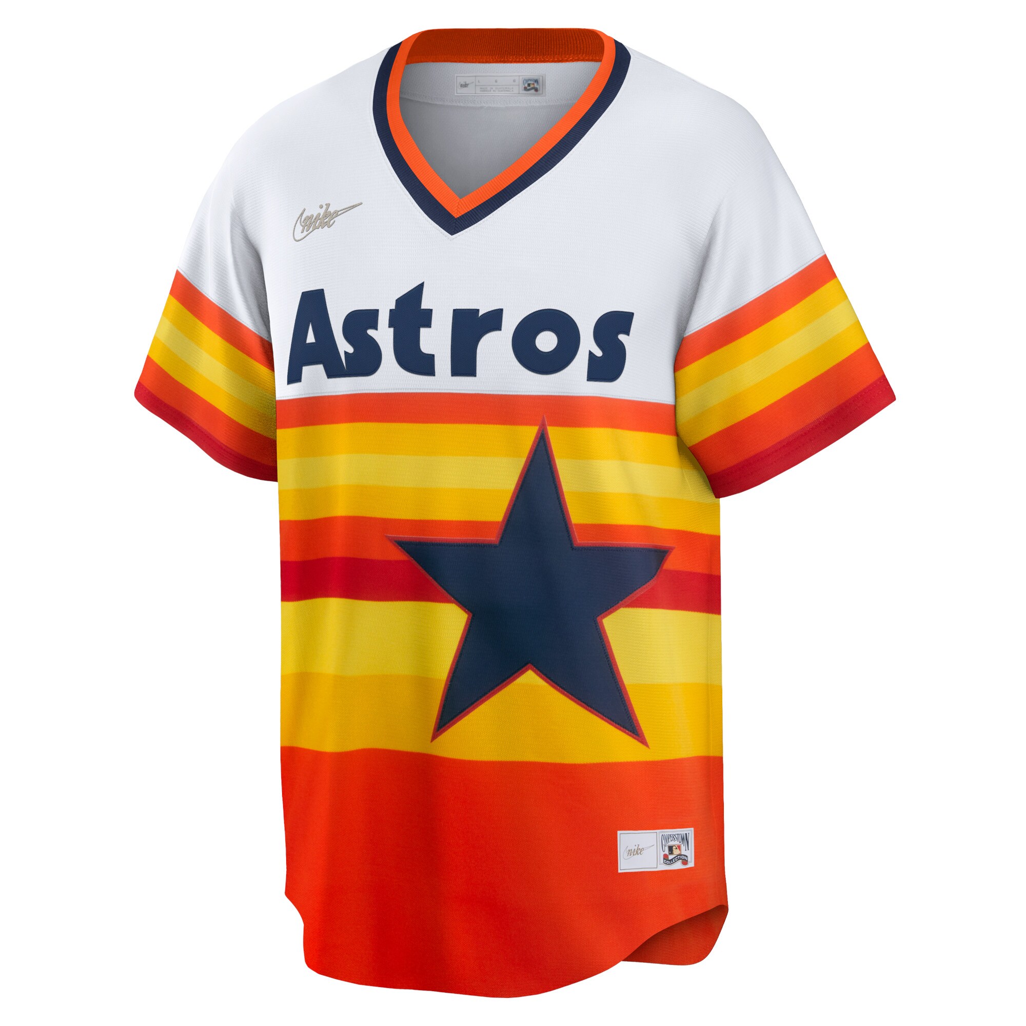 Alternative view of Men's Houston Astros Jeff Bagwell White Home Cooperstown Collection Player Baseball Jersey 