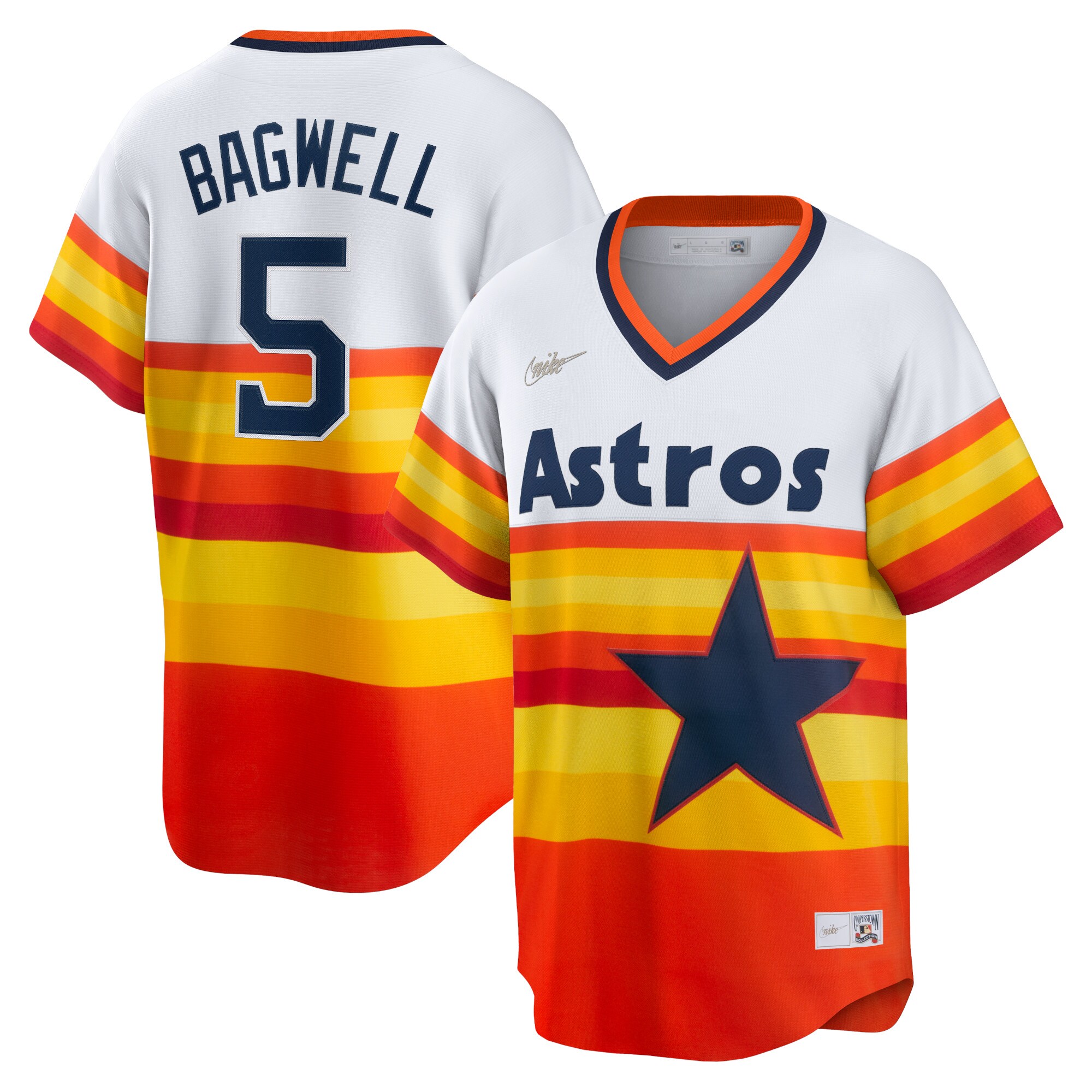 Men's Houston Astros Jeff Bagwell White Home Cooperstown Collection Player Baseball Jersey 
