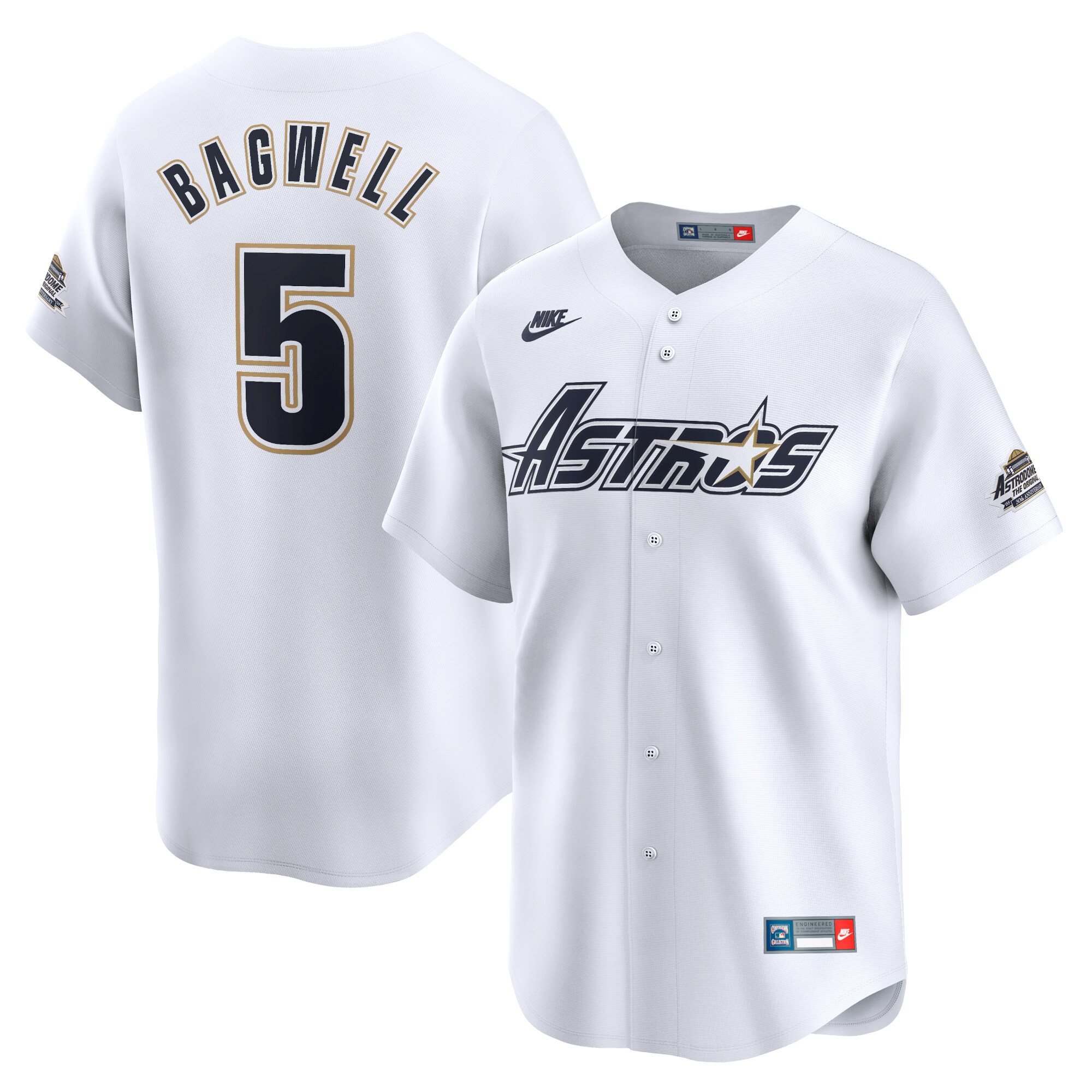 Men's Houston Astros Jeff Bagwell White Throwback Cooperstown Collection Limited Baseball Jersey 