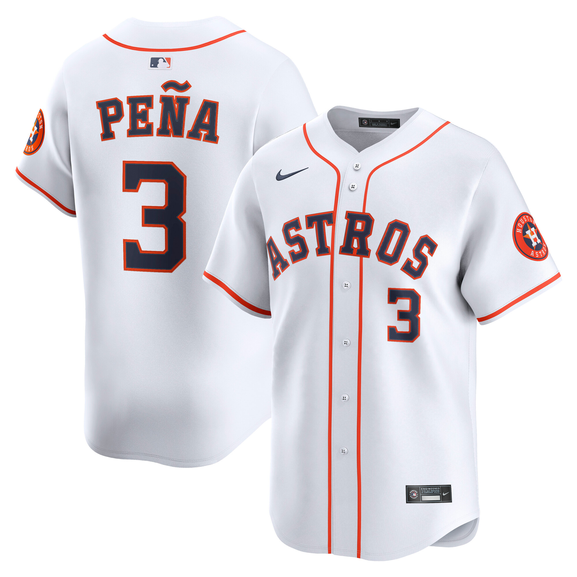 Men's Houston Astros Jeremy Peña White Home Limited Player Baseball Jersey