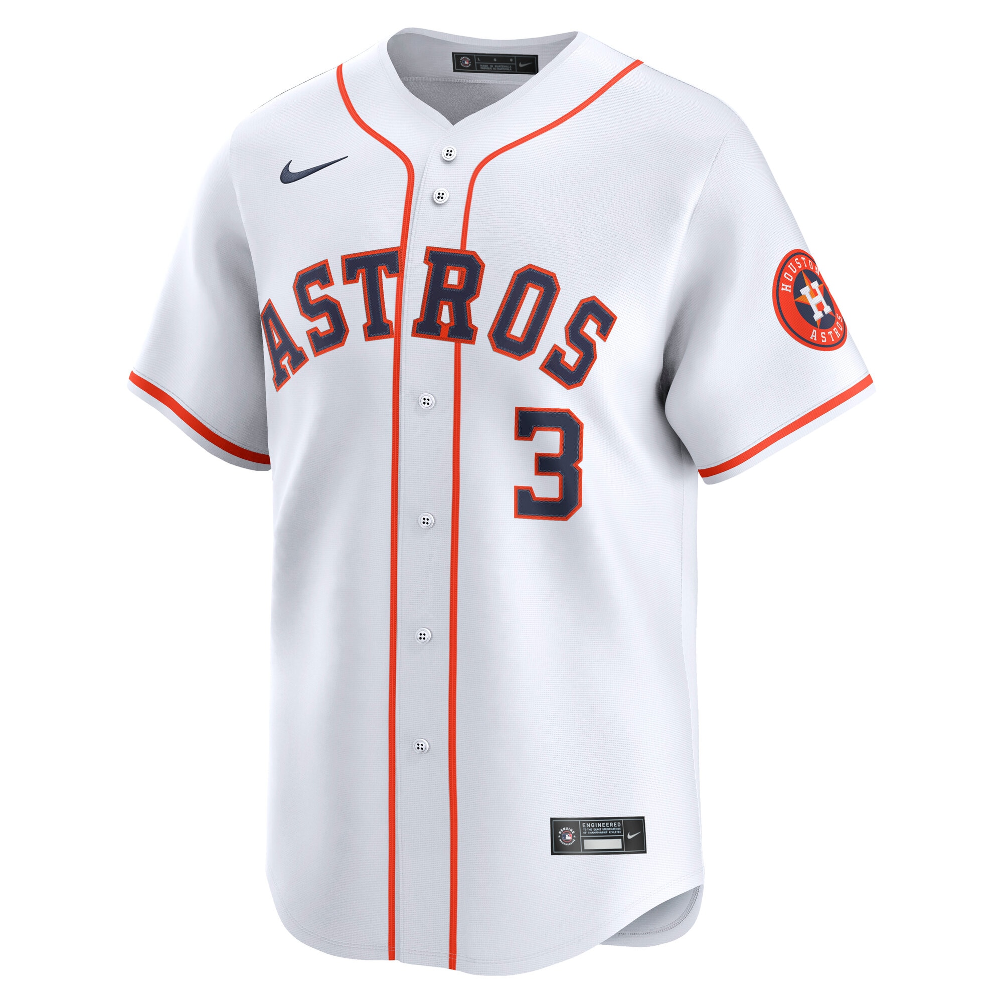 Alternative view of Men's Houston Astros Jeremy Peña White Home Limited Player Baseball Jersey