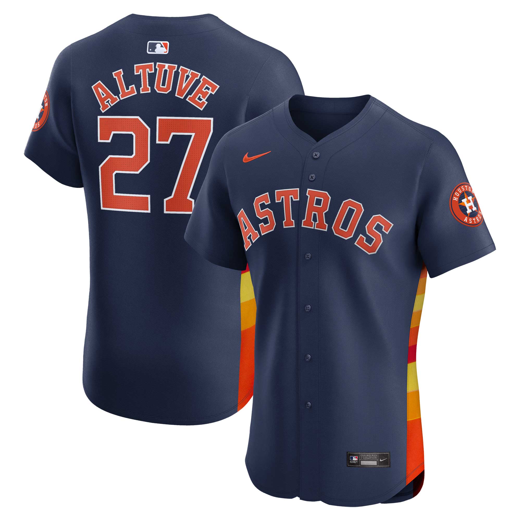 Men's Houston Astros Jose Altuve Navy Alternate Elite Player Baseball Jersey 