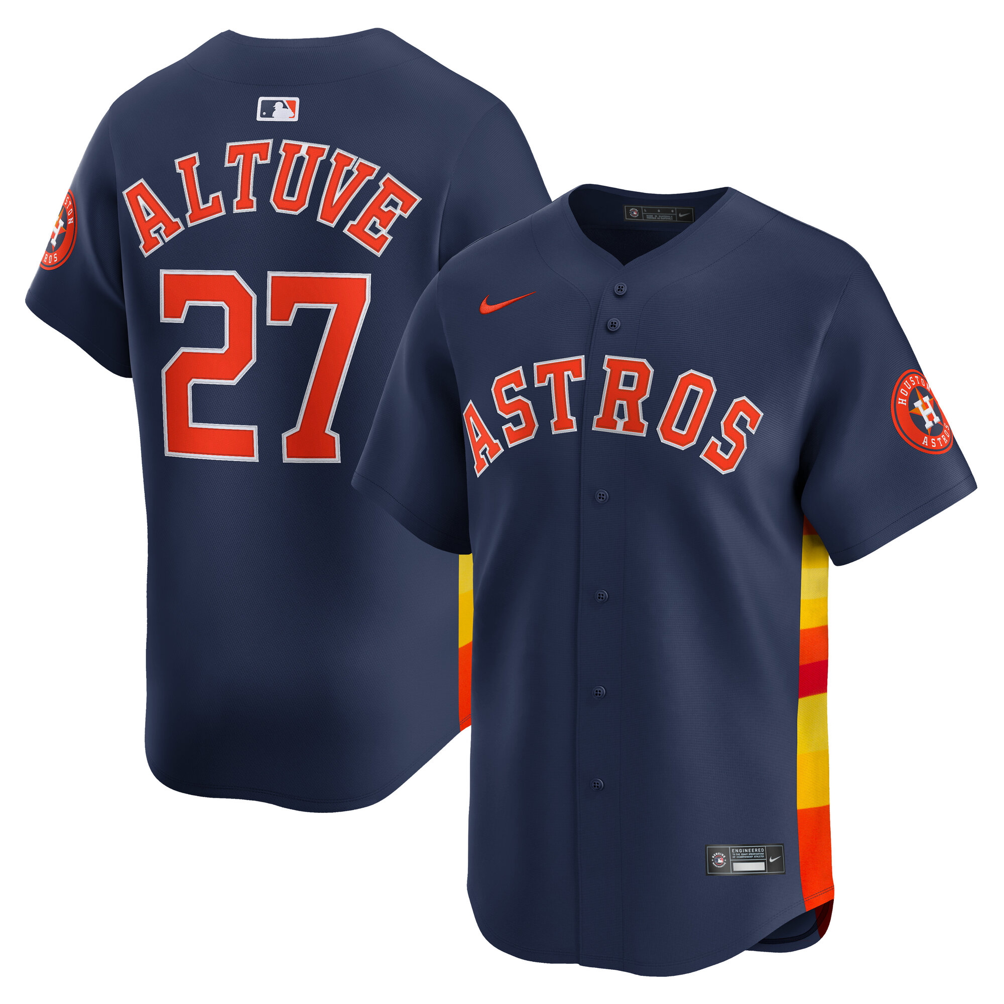 Men's Houston Astros Jose Altuve Navy Alternate Limited Player Baseball Jersey