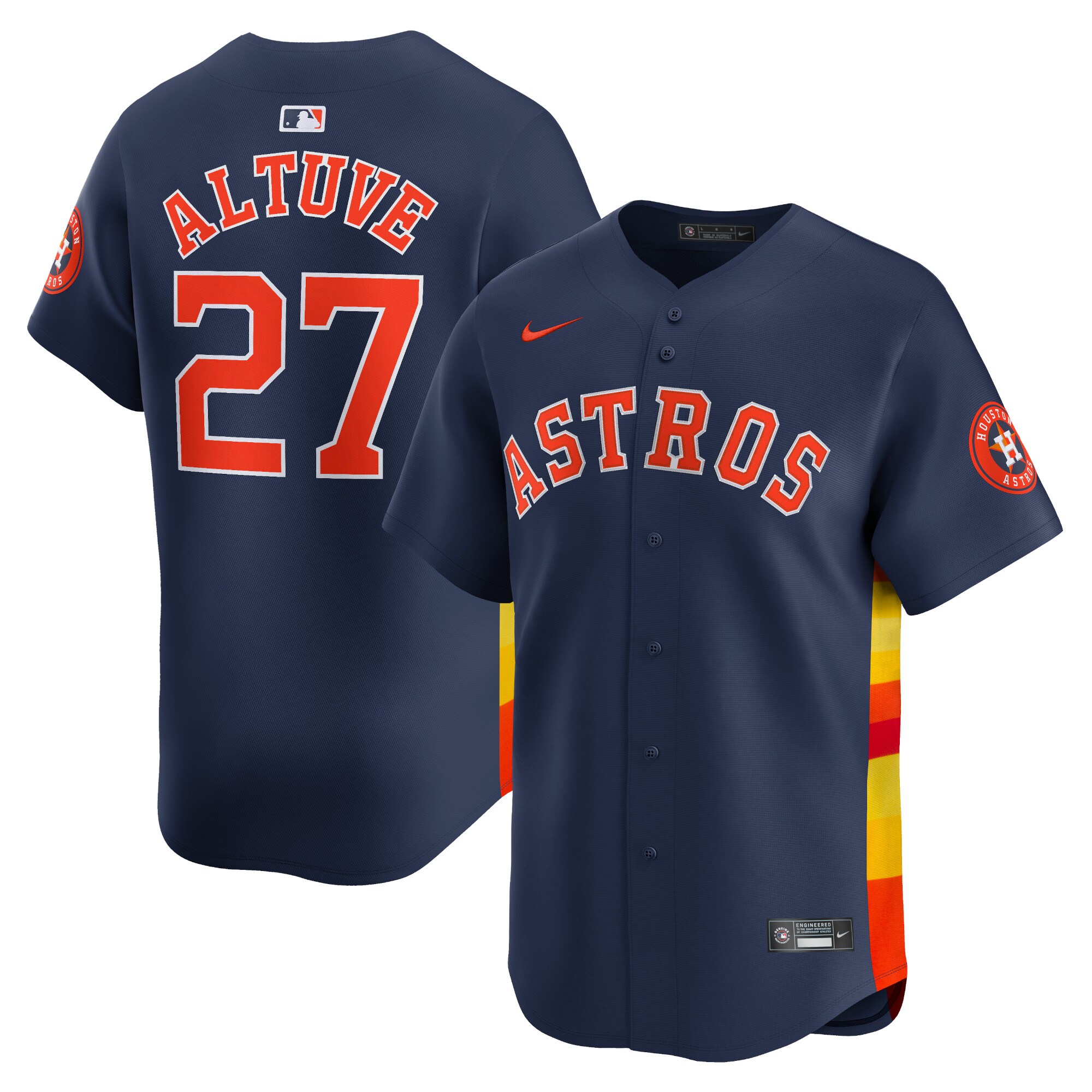 Men's Houston Astros Jose Altuve Navy Alternate Limited Player Baseball Jersey 
