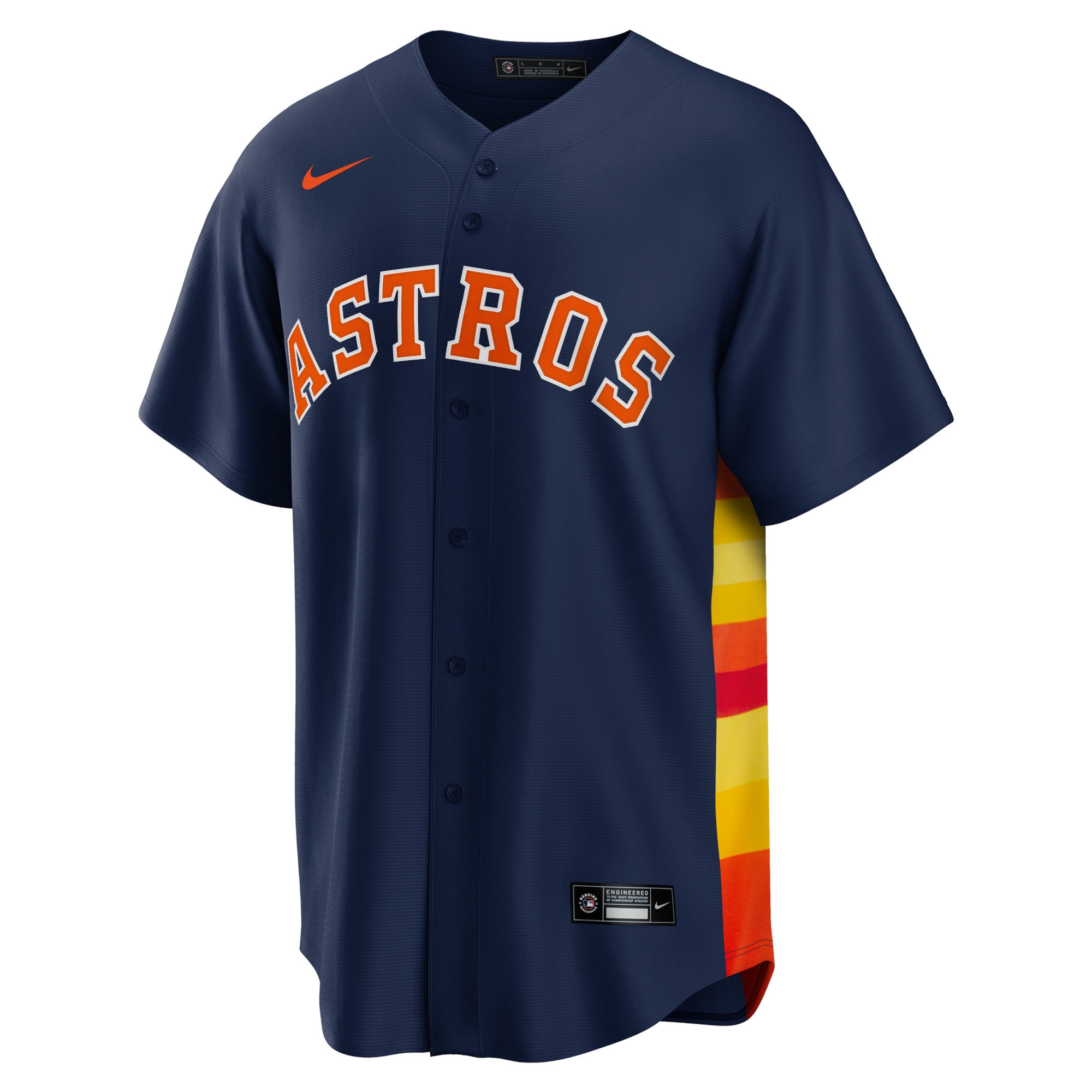 Alternative view of Men's Houston Astros Jose Altuve Navy Alternate Player Name Baseball Jersey 