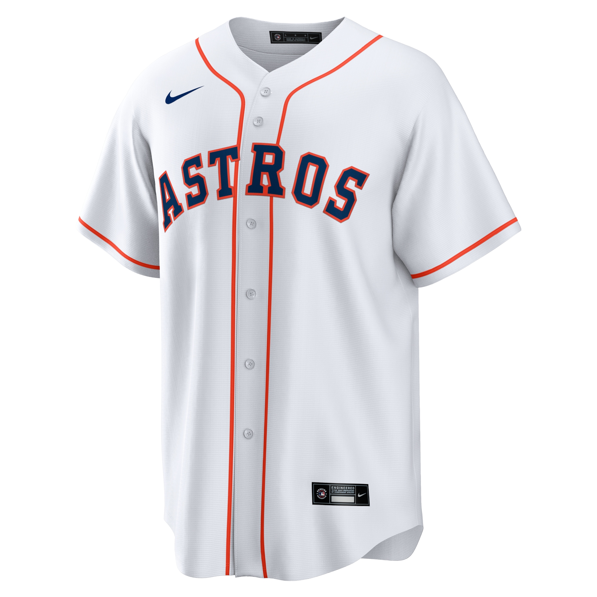 Alternative view of Men's Houston Astros Justin Verlander White Home Player Name Baseball Jersey 