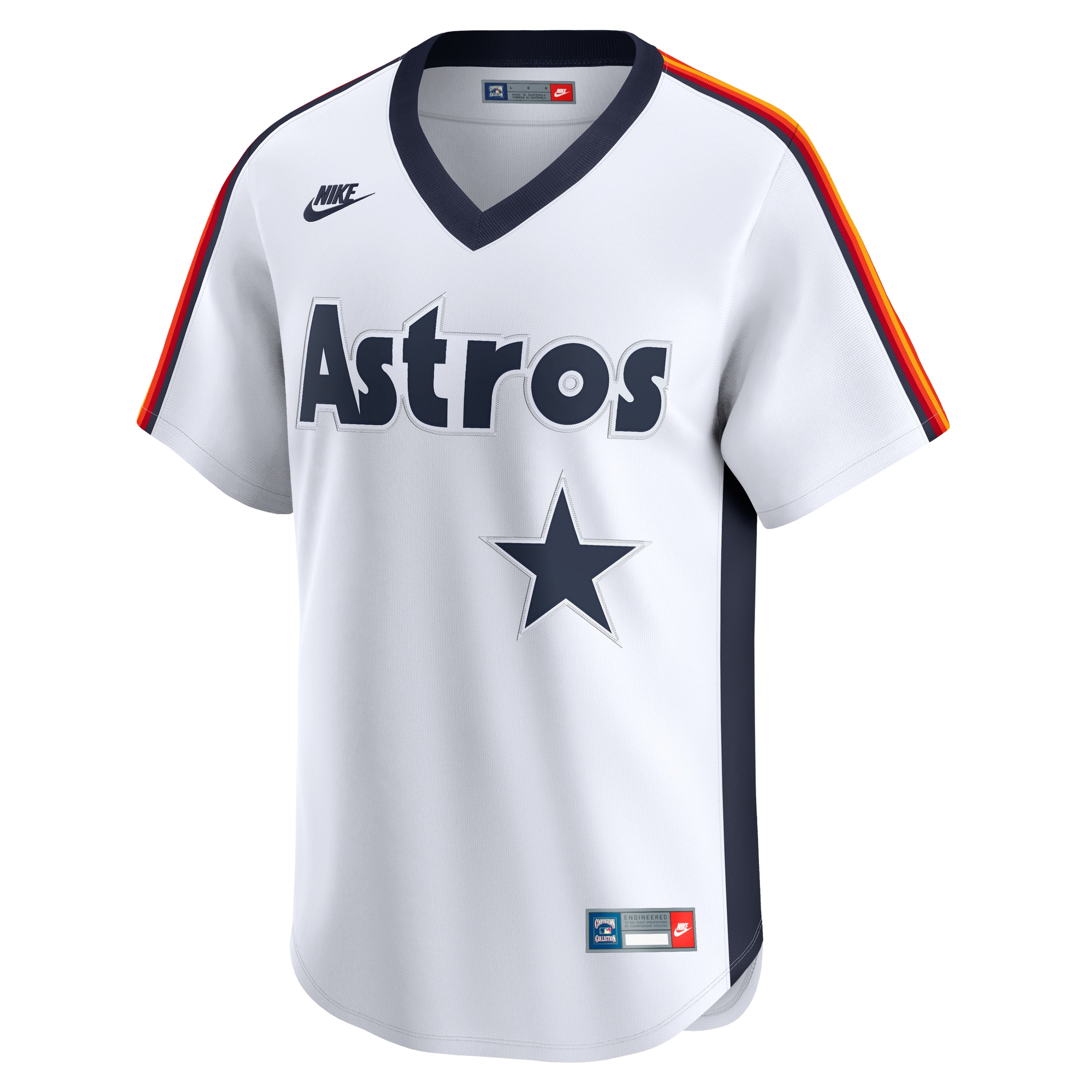 Alternative view of Men's Houston Astros Nolan Ryan White Throwback Cooperstown Collection Limited Baseball Jersey