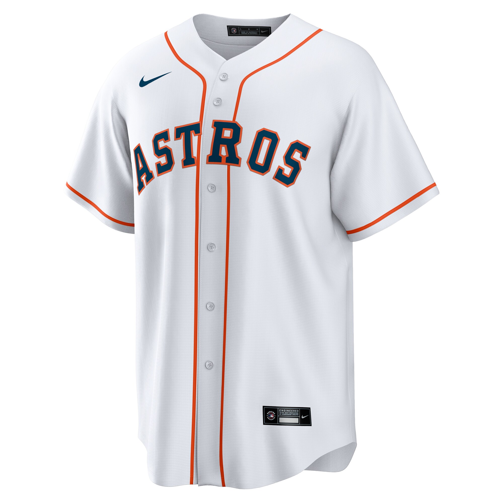 Alternative view of Men's Houston Astros White #1 Dad Home Baseball Jersey 