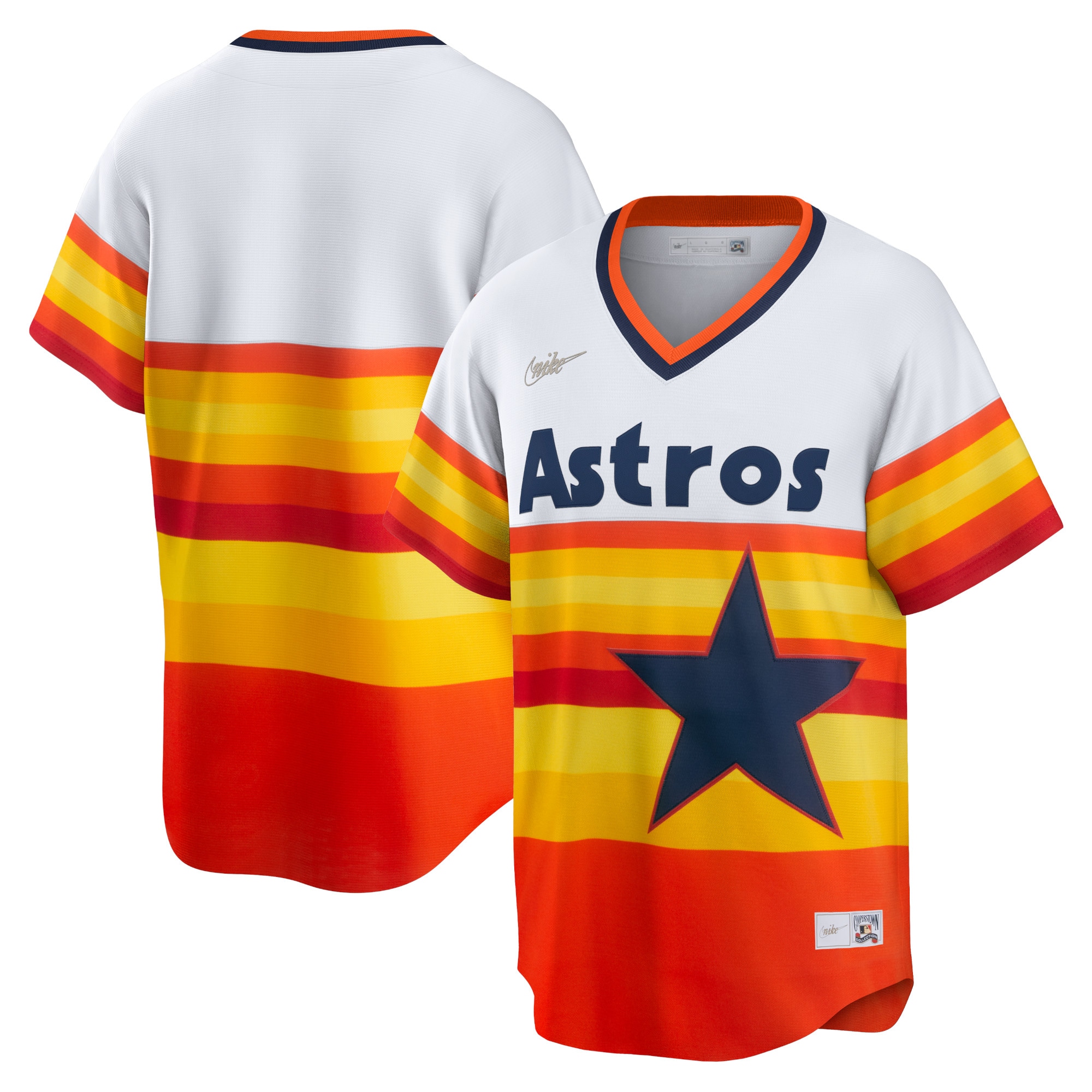 Men's Houston Astros White Home Cooperstown Collection Team Baseball Jersey 