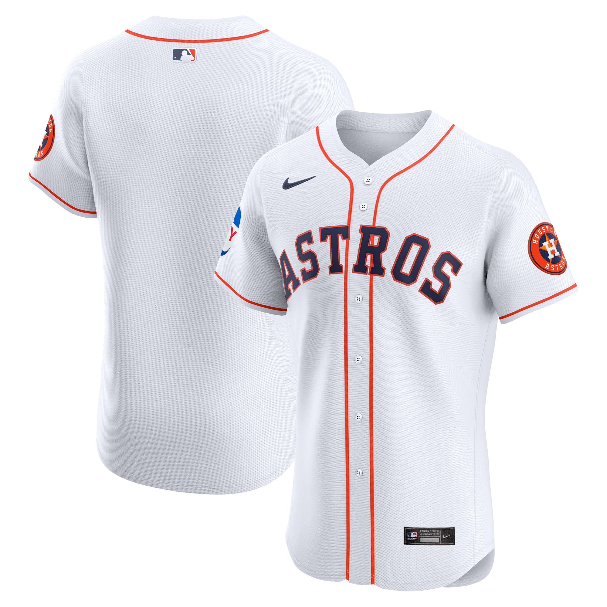 Men's Houston Astros White Home Elite Patch Baseball Jersey 