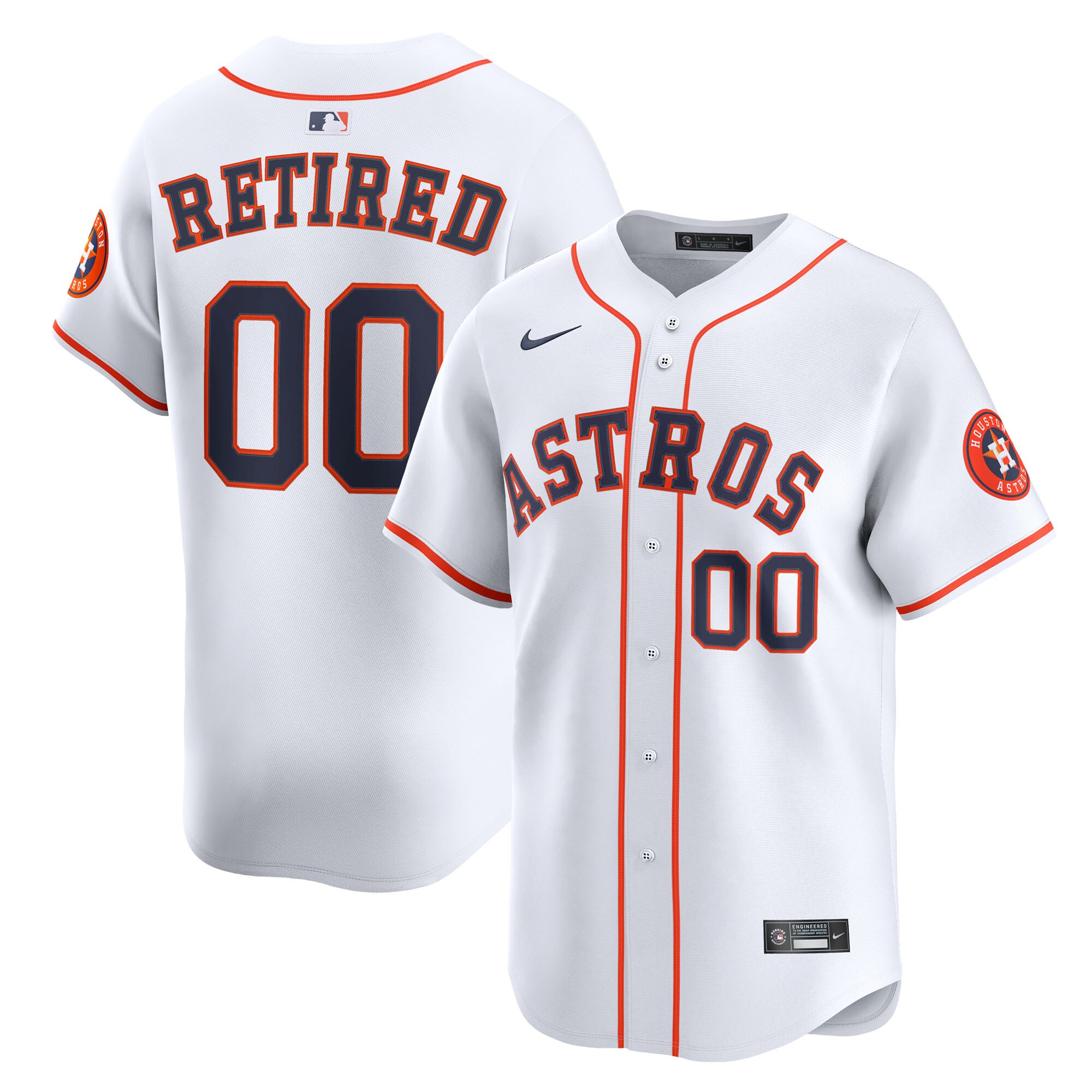 Men's Houston Astros White Home Limited Pick-A-Player Retired Roster Baseball Jersey 