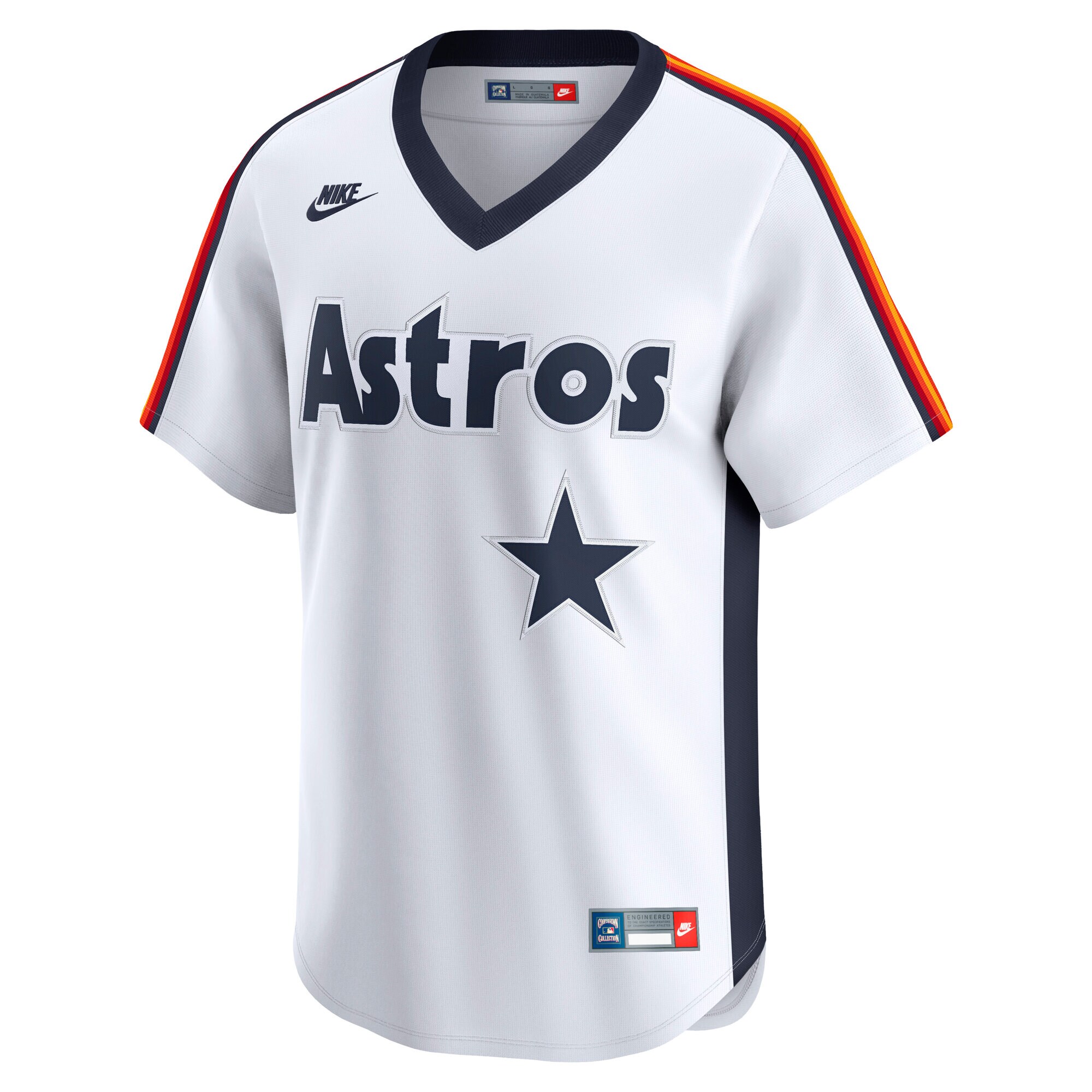 Alternative view of Men's Houston Astros White Throwback Cooperstown Collection Limited Baseball Jersey 