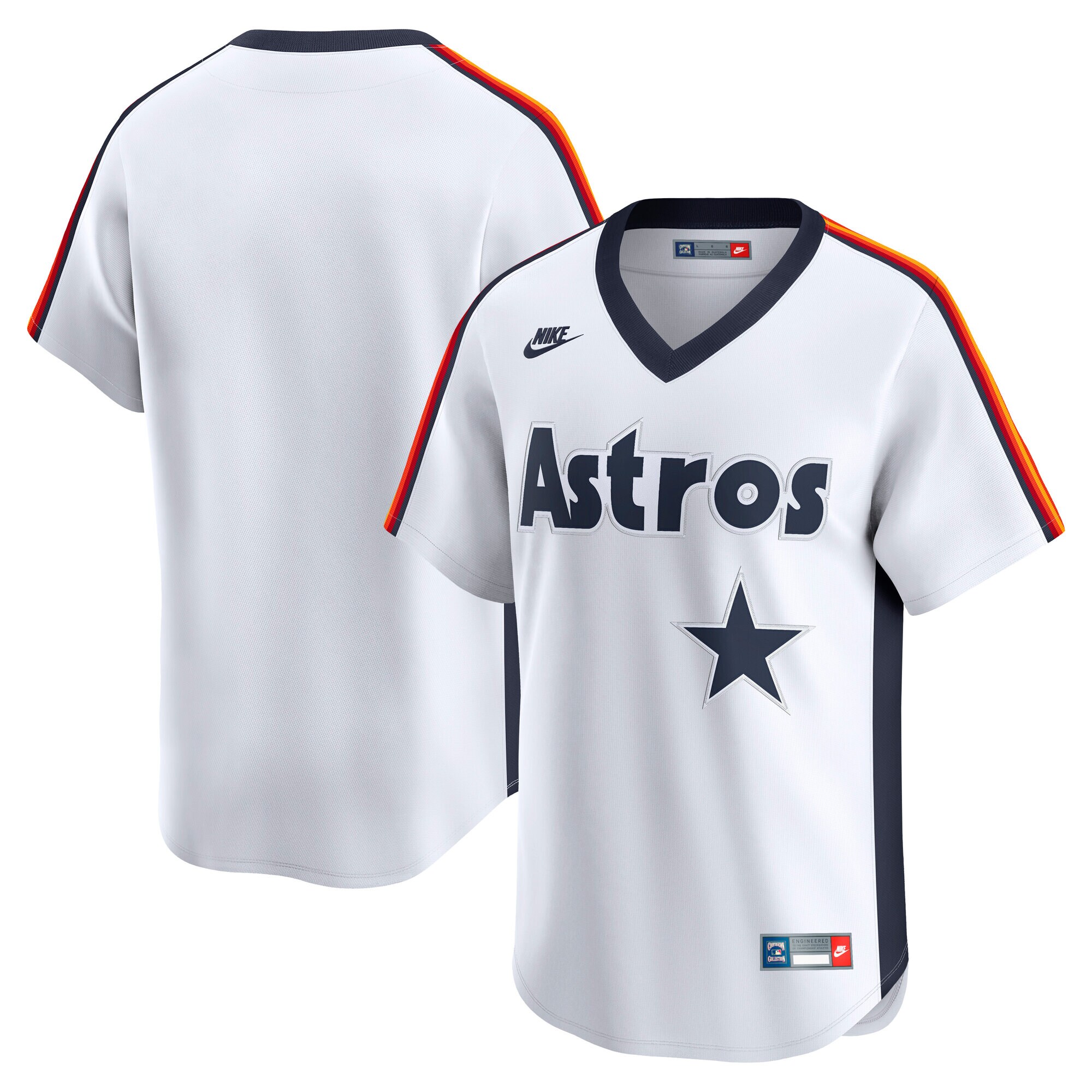 Men's Houston Astros White Throwback Cooperstown Collection Limited Baseball Jersey 