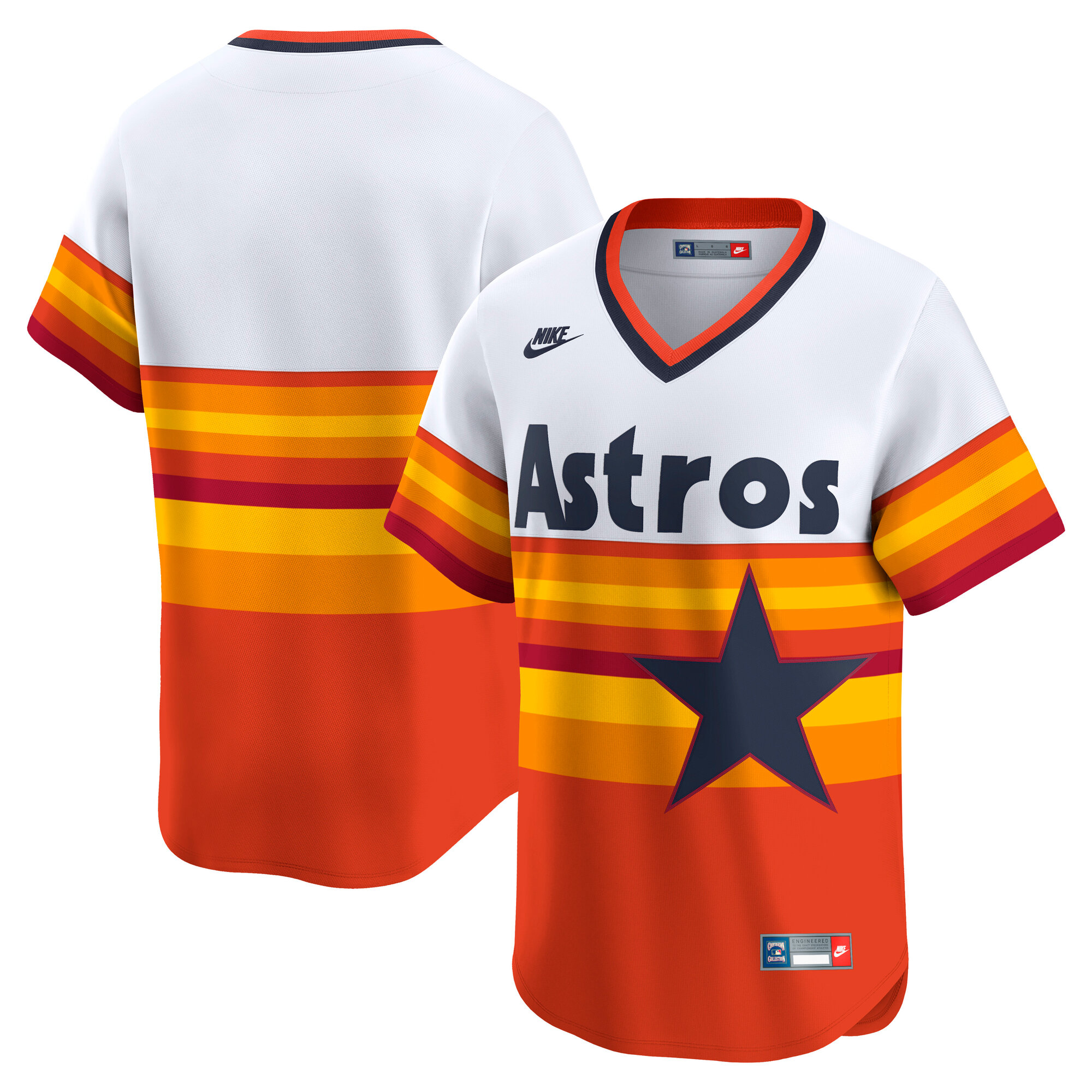 Men's Houston Astros White Throwback Cooperstown Collection Limited Baseball Jersey 