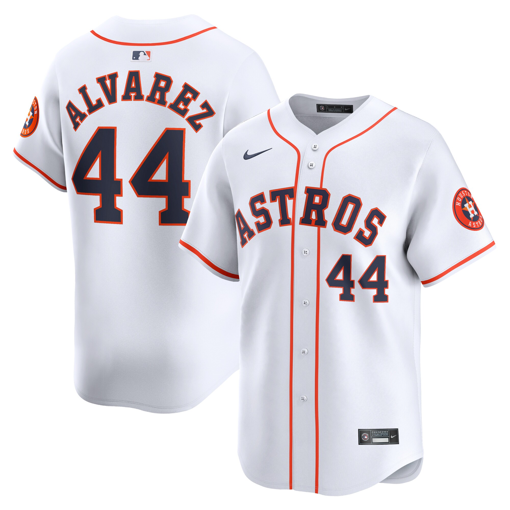 Men's Houston Astros Yordan Alvarez White Home Limited Player Baseball Jersey 