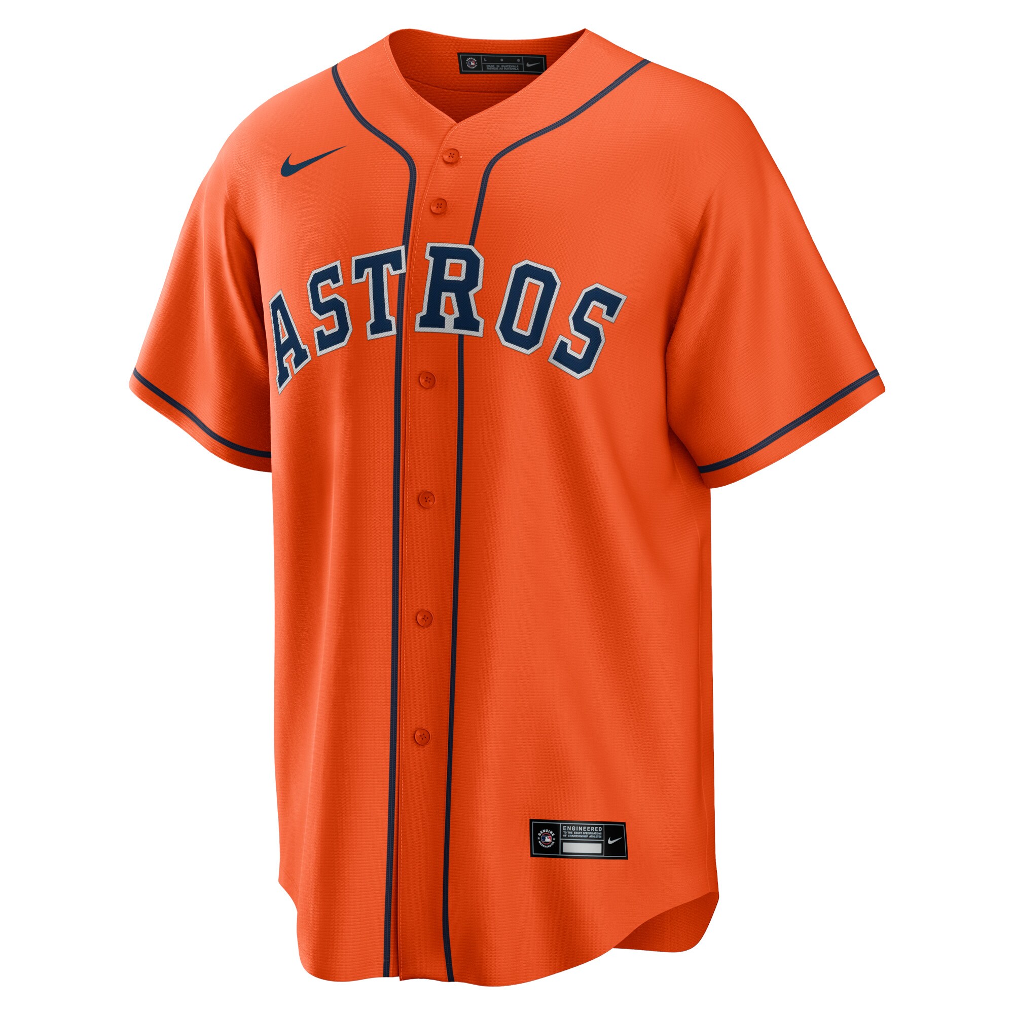 Alternative view of Men's Houston Astros Yordan Álvarez Orange Alternate Player Baseball Jersey