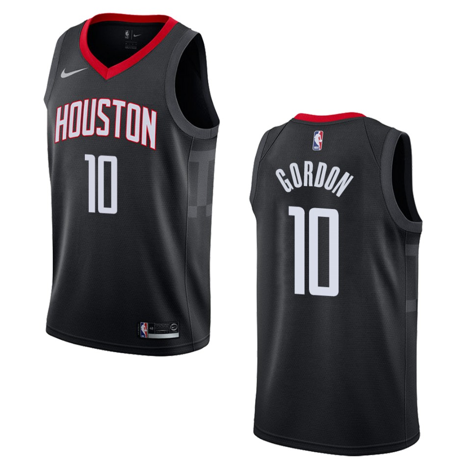 Men's Houston Rockets #10 Eric Gordon Statement Swingman Basketball Jersey - Black