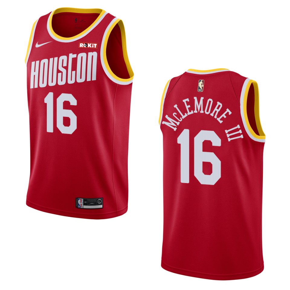 Men's Houston Rockets #16 Ben Mclemore Iii Hardwood Classics Swingman Basketball Jersey - Red