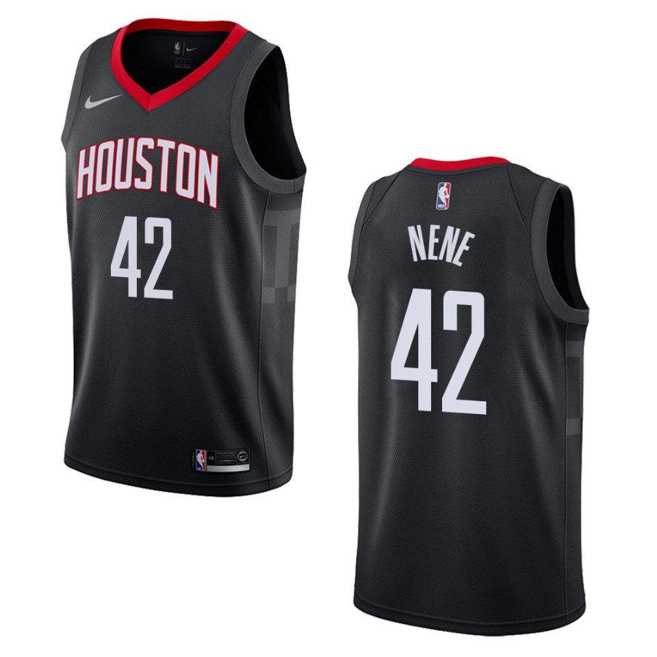Men's Houston Rockets #42 Nene Statement Swingman Basketball Jersey - Black