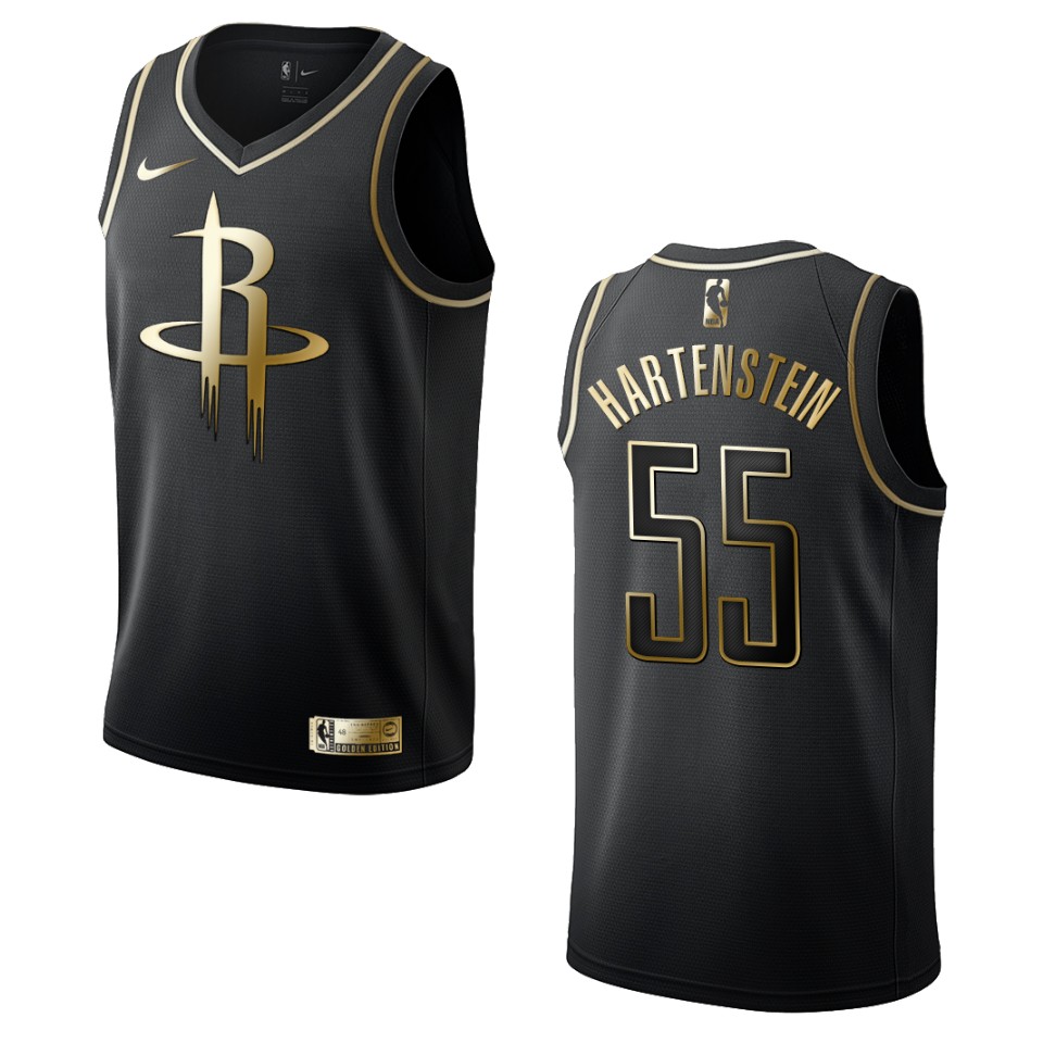 Men’s Houston Rockets #55 Isaiah Hartenstein Golden Edition Basketball Jersey – Black