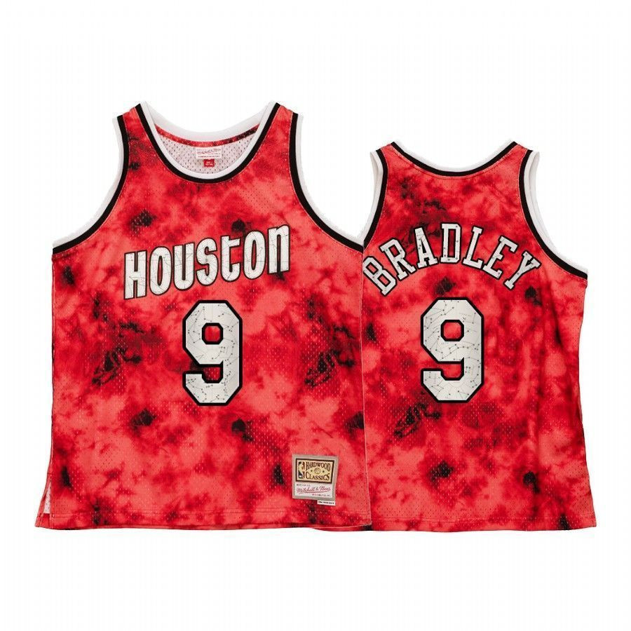 Men's Houston Rockets Avery Bradley Galaxy Constellation Basketball Jersey Red Throwback - JS443 
