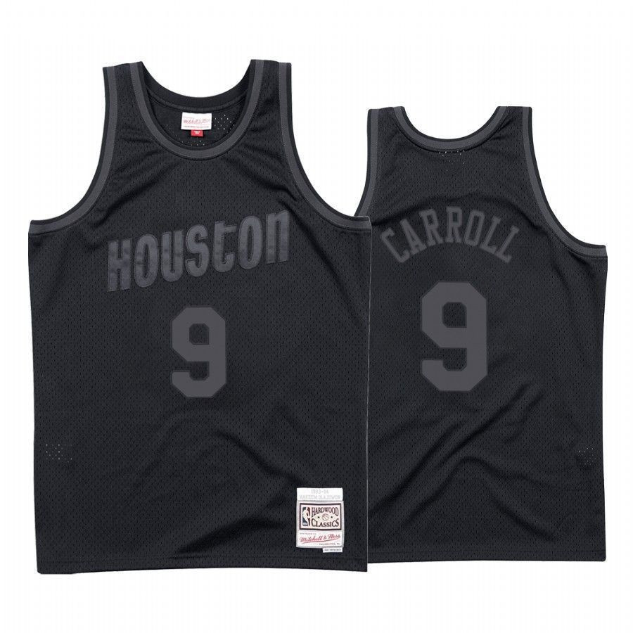 Men's Houston Rockets Demarre Carroll 9 Black Tonal Basketball Jersey - JS998 