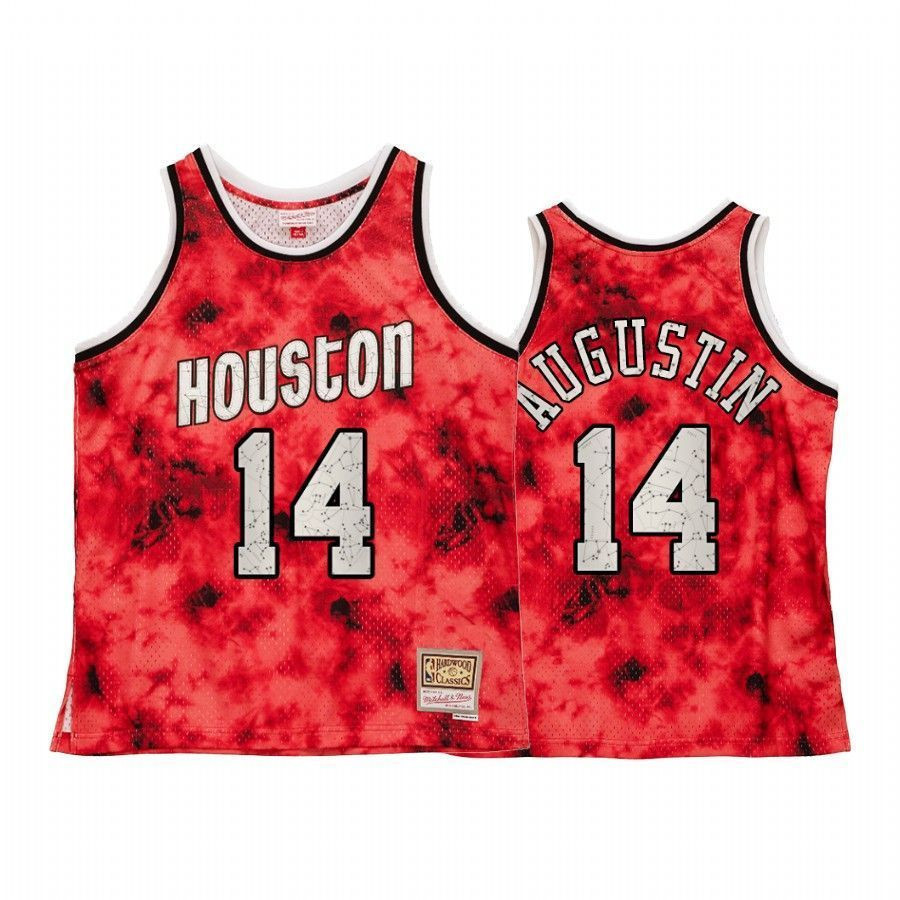 Men's Houston Rockets D.j. Augustin Galaxy Constellation Basketball Jersey Red Throwback - JS318 