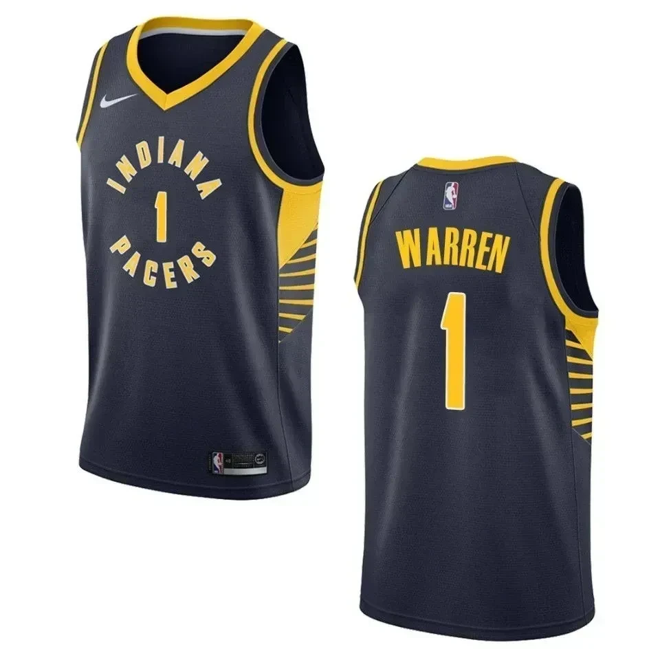 Men's Indiana Pacers 1 T.j. Warren Icon Swingman Basketball Jersey - Navy - JS529 