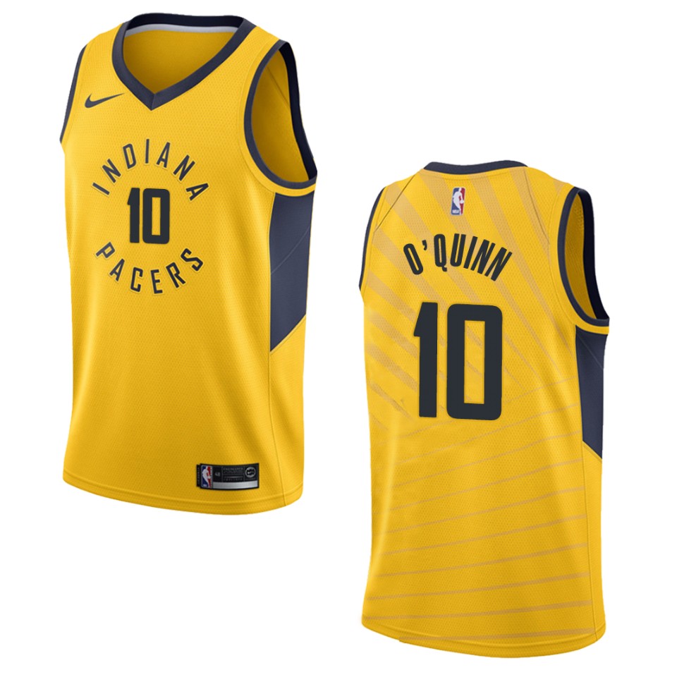Men's Indiana Pacers #10 Kyle O'quinn Statement Swingman Basketball Jersey - Gold