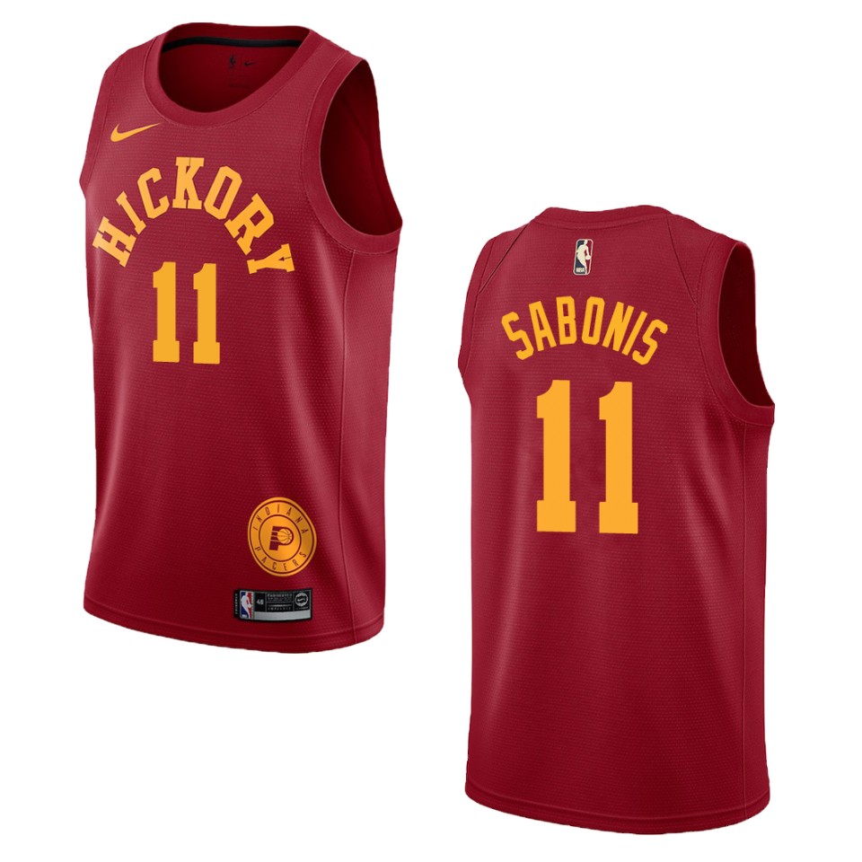 Men's Indiana Pacers #11 Domantas Sabonis Hardwood Classics Swingman Basketball Jersey - Red