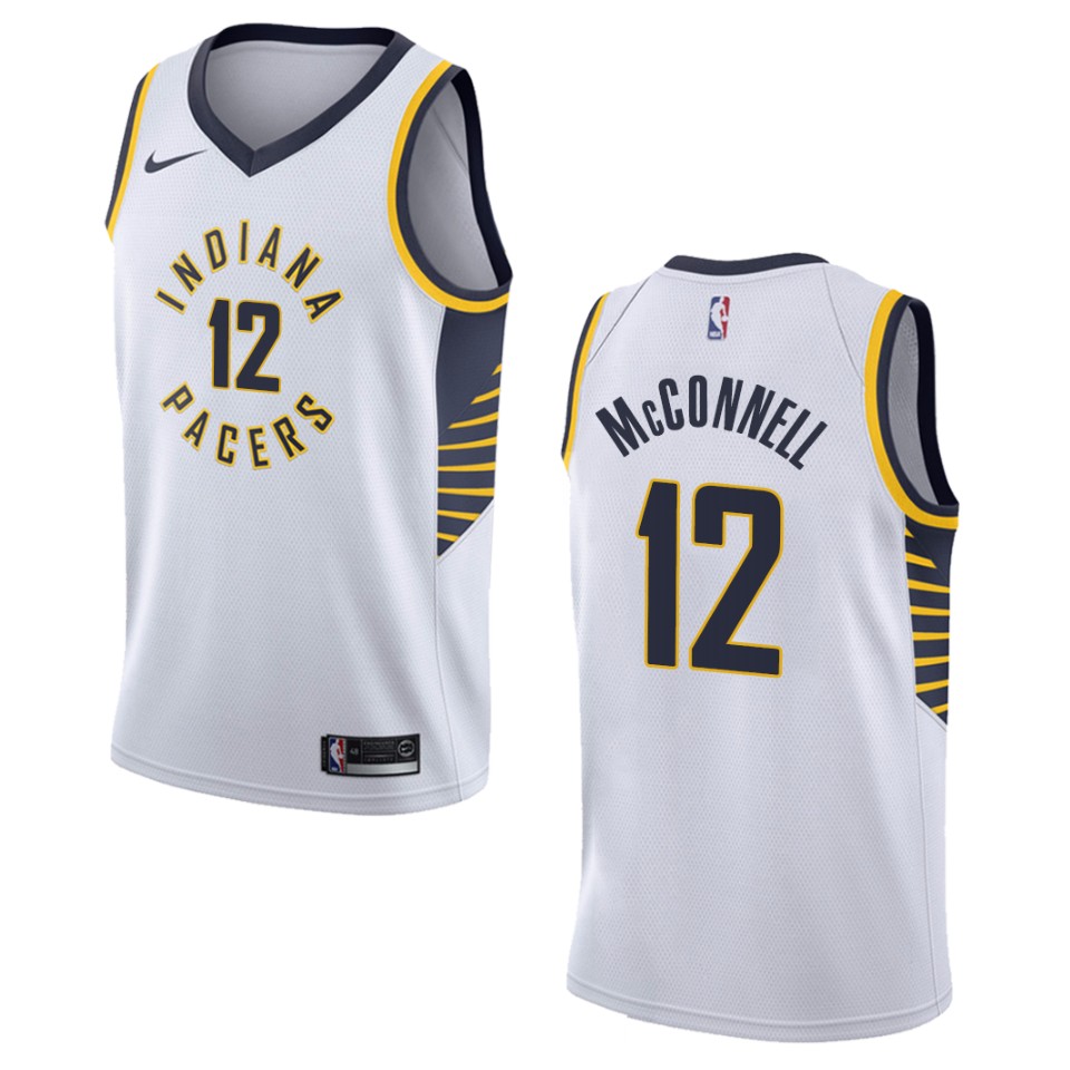Men's Indiana Pacers #12 T.j. Mcconnell Association Swingman Basketball Jersey - White