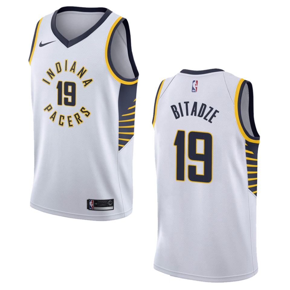 Men's Indiana Pacers #19 Goga Bitadze Association Swingman Basketball Jersey - White