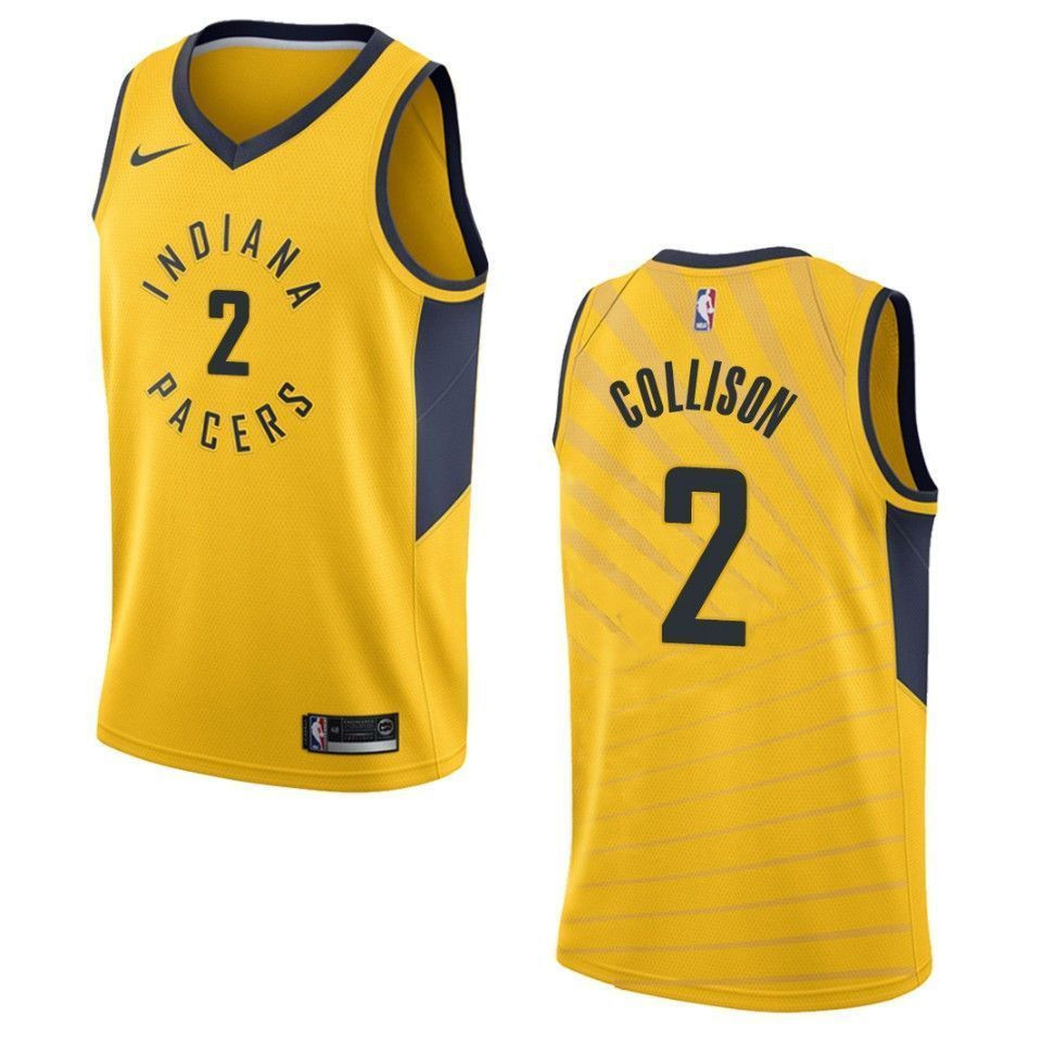 Men's Indiana Pacers 2 Darren Collison Statement Swingman Basketball Jersey - Gold - JS476 