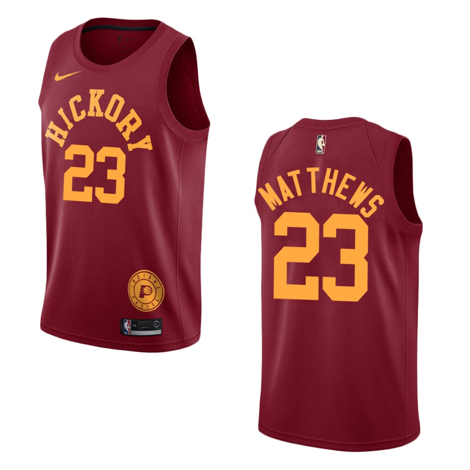 Men's Indiana Pacers #23 Wesley Matthews Hardwood Classics Swingman Basketball Jersey - Red
