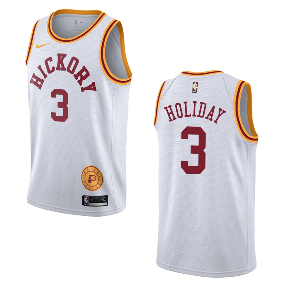 Men's Indiana Pacers #3 Aaron Holiday Classic Edition Swingman Basketball Jersey - White