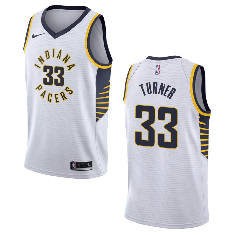 Men's Indiana Pacers #33 Myles Turner Association Swingman Basketball Jersey - White