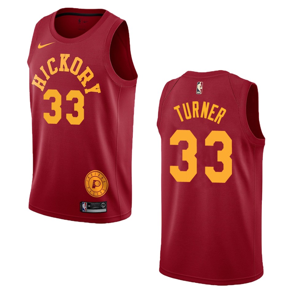 Men's Indiana Pacers #33 Myles Turner Hardwood Classics Swingman Basketball Jersey - Red