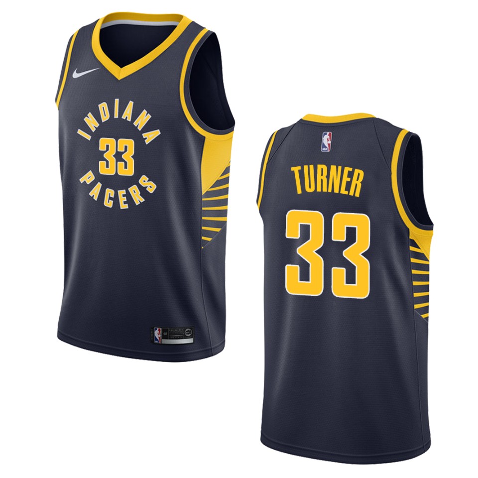 Men's Indiana Pacers #33 Myles Turner Icon Swingman Basketball Jersey - Navy