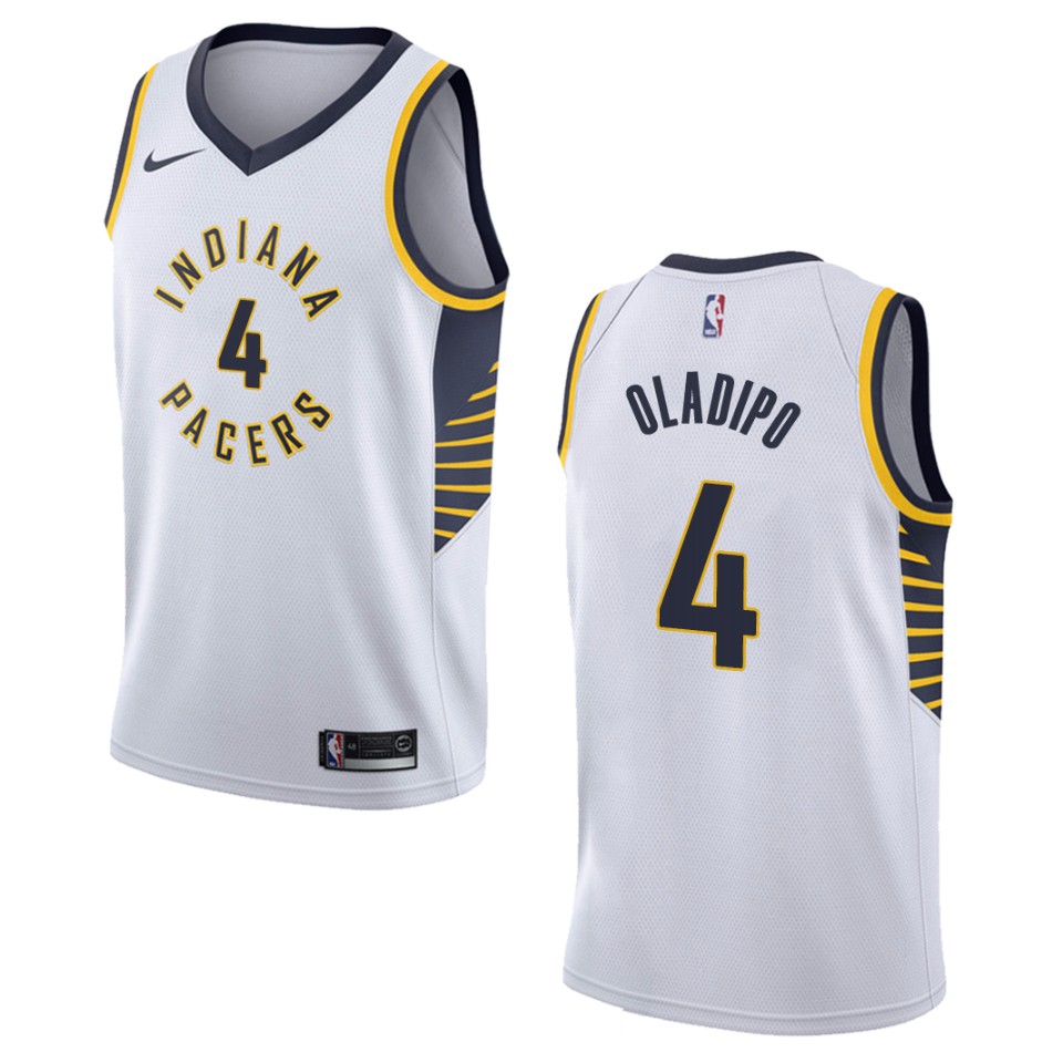 Men's Indiana Pacers #4 Victor Oladipo Association Swingman Basketball Jersey - White