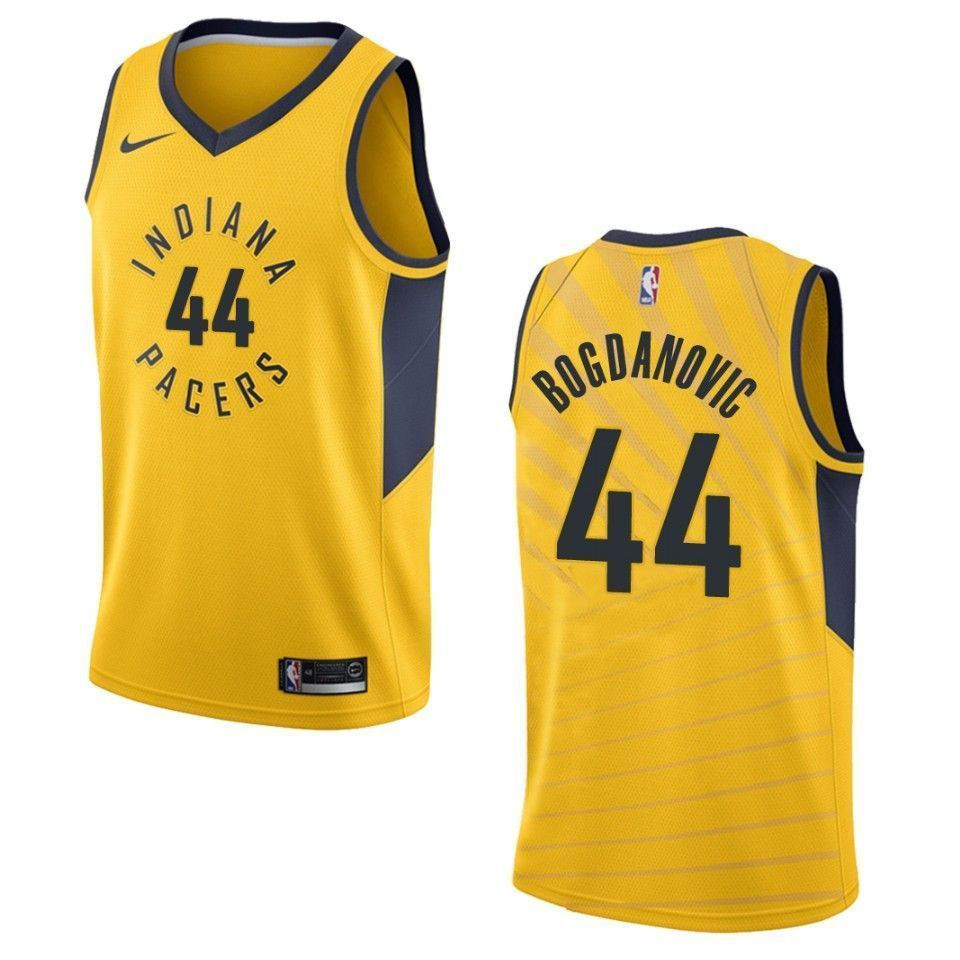 Men's Indiana Pacers 44 Bojan Bogdanovic Statement Swingman Basketball Jersey - Gold - JS340 