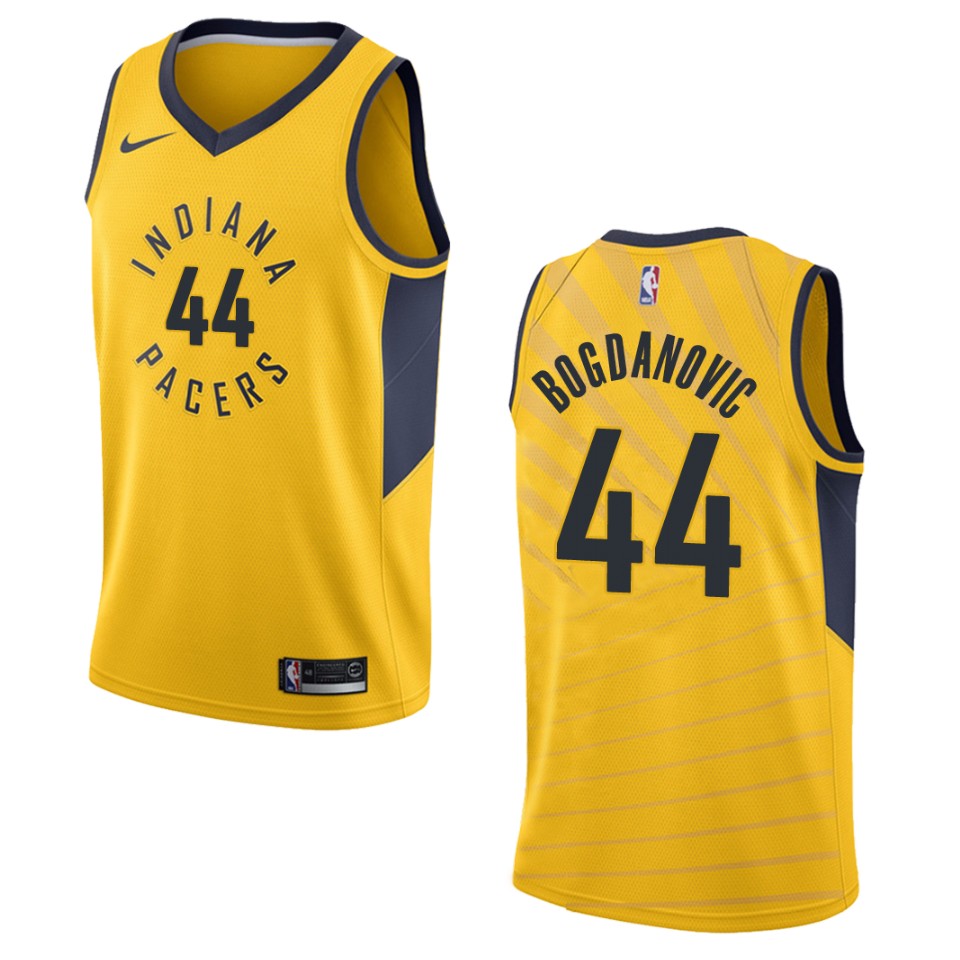 Men's Indiana Pacers #44 Bojan Bogdanovic Statement Swingman Basketball Jersey - Gold