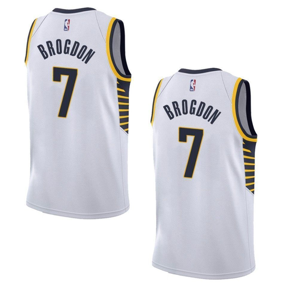 Men's Indiana Pacers 7 Malcolm Brogdon Association Swingman Basketball Jersey - White - JS288 
