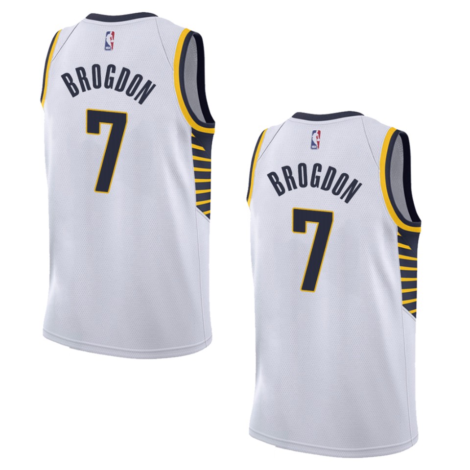 Men's Indiana Pacers #7 Malcolm Brogdon Association Swingman Basketball Jersey - White