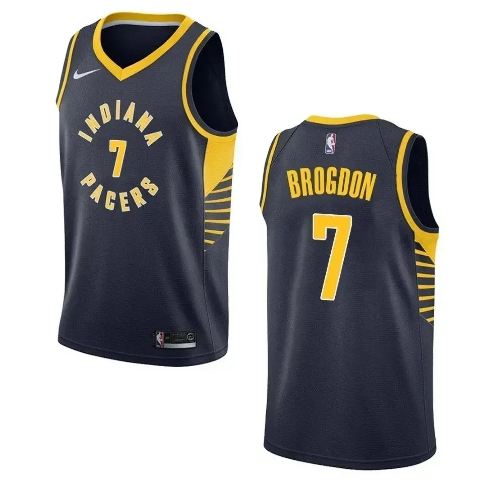 Men's Indiana Pacers 7 Malcolm Brogdon Icon Swingman Basketball Jersey - Navy - JS751 