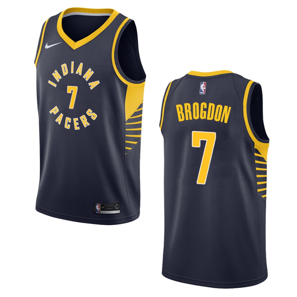 Men's Indiana Pacers #7 Malcolm Brogdon Icon Swingman Basketball Jersey - Navy