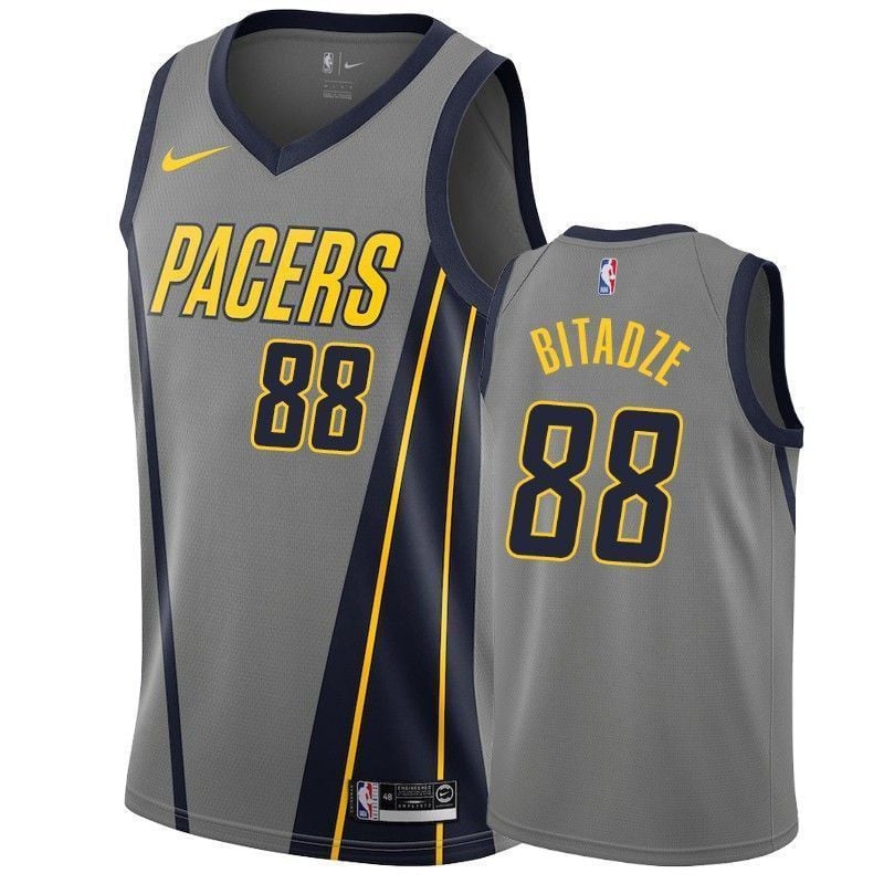 Men's Indiana Pacers Goga Bitadze 88 City Men's Basketball Jersey - JS816 