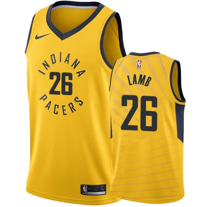 Men's Indiana Pacers Jeremy Lamb 26 Statet Basketball Jersey - JS296 