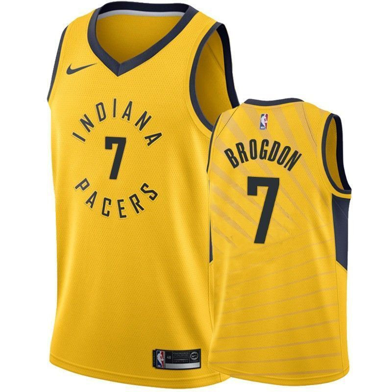 Men's Indiana Pacers Malcolm Brogdon 7 Statet Basketball Jersey - JS231 
