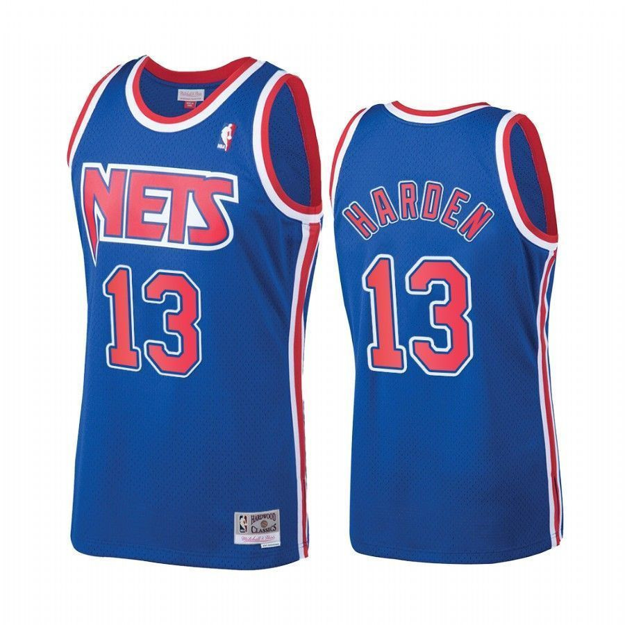 Men's James Harden 13 Brooklyn Nets Blue Hardwood Classics Basketball Jersey - JS215 